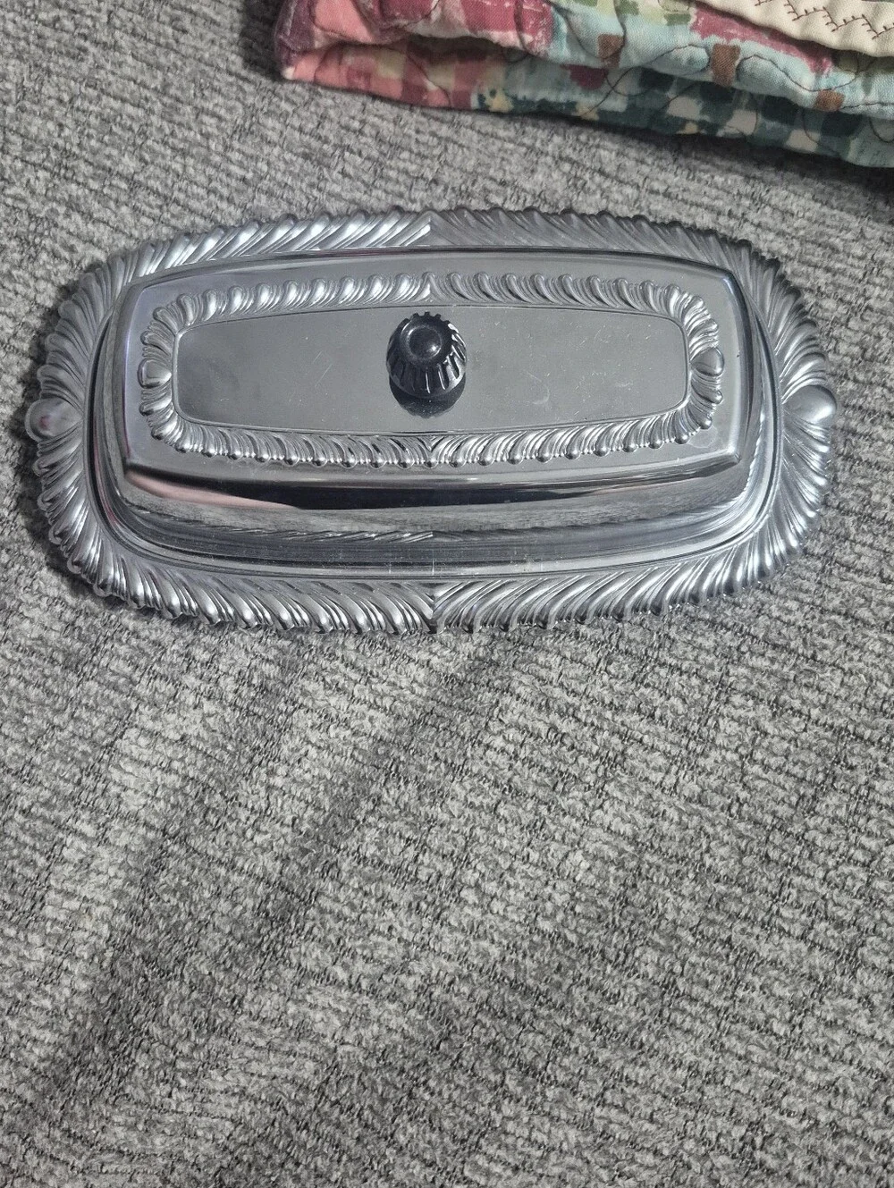 Vintage Silver-Tone Decorative Serving Lid